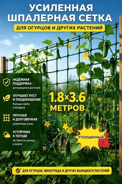 Сетка садовая ограждающая,Полиэтилен,3.6х1.8м