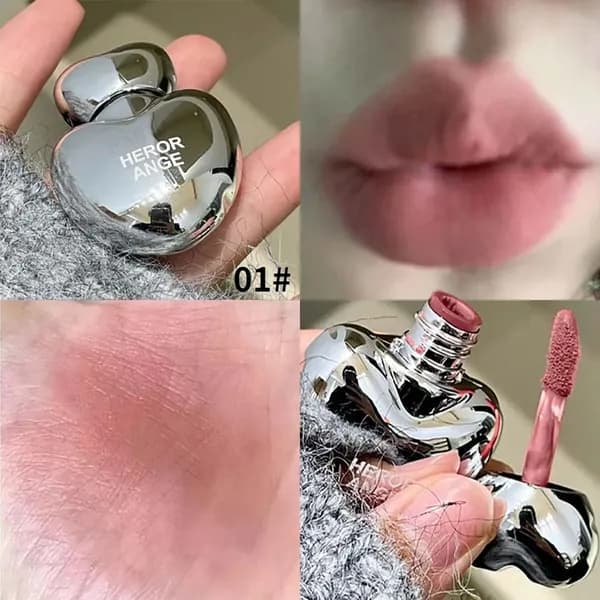 Тинт для губ и щёк, матовый, персиковый, с эффектом сердца