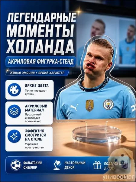 Акриловый стенд Эрлинг Холанд, фигурка из акрила мем медитация 10 и 15 см, футбольный сувенир на рабочий стол, подарок фанату