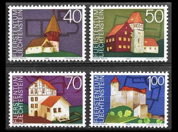 Почтовые марки Лихтенштейна 1975 г. "Год европейских памятников", Архитектура