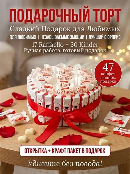 Торт киндер с конфетами Raffaello