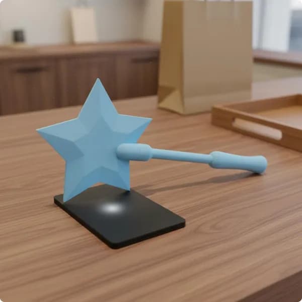Волшебная палочка-звезда из PLA для бесконтактной оплаты Голубой 37CM