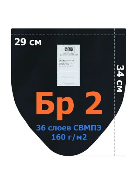 Баллистический пакет для напашника "Барьер". Класс защитной структуры Бр 2.