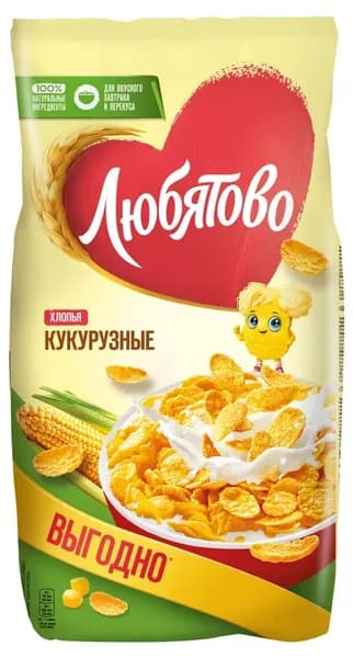 Хлопья кукурузные Любятово , 600 г