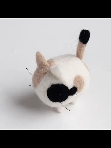Фетровая игрушка котик, белый, Multicolor