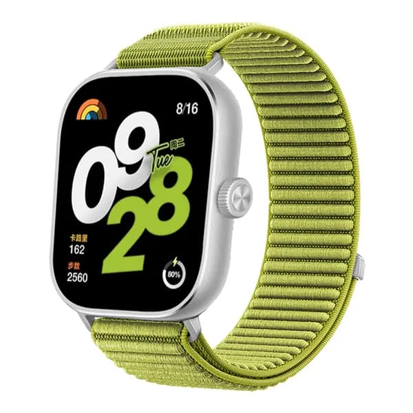 Нейлоновый ремешок, подходит для Redmi Watch 4/5, Xiaomi Mi Band 8/9 Pro. Имеет застежку-липучку для мягкой и удобной посадки, устойчивой к деформации.