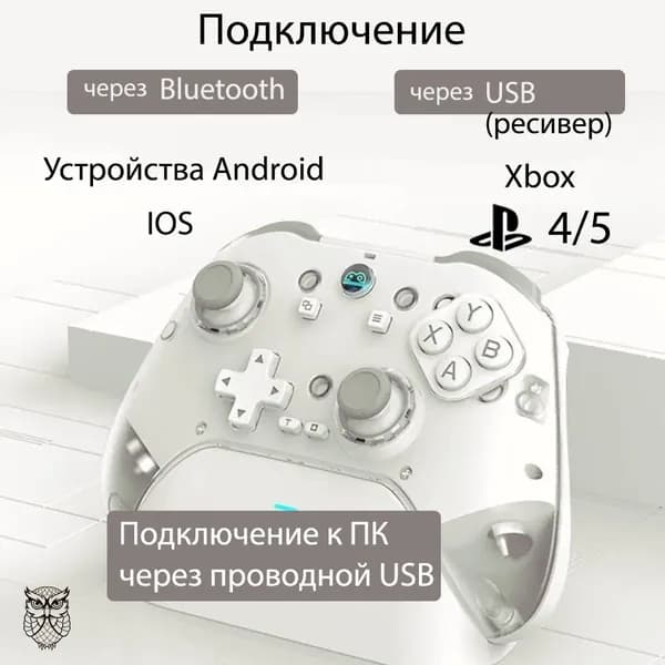 Геймпад с зарядной док станцией/Белый/ Универсальный