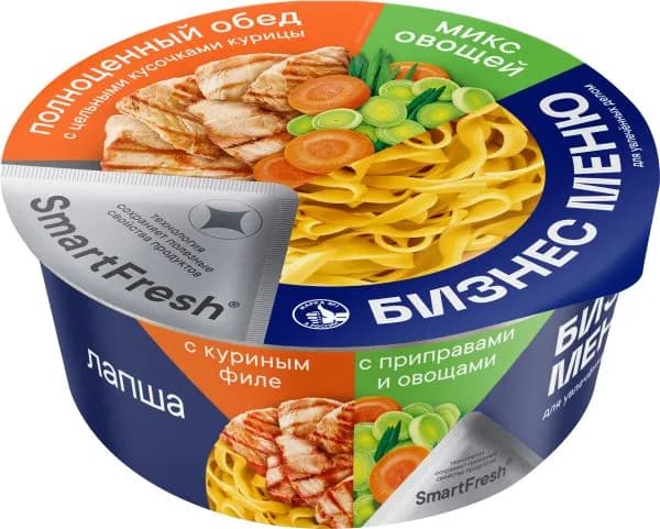 Лапша Бизнес меню с куриным филе приправами и овощами 110г