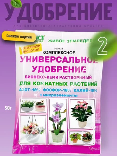 Удобрение для комнатных растений Бионекс Кеми 2 уп по 50г