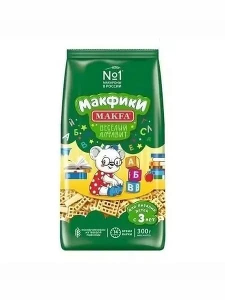 Макаронные изделия Makfa Макфики Веселый алфавит детская серия 300 г