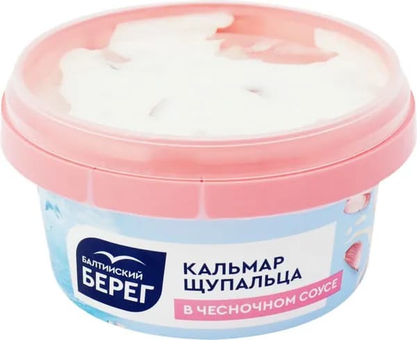 Кальмар БАЛТИЙСКИЙ БЕРЕГ щупальца в чесночном соусе, 210г 3 шт.