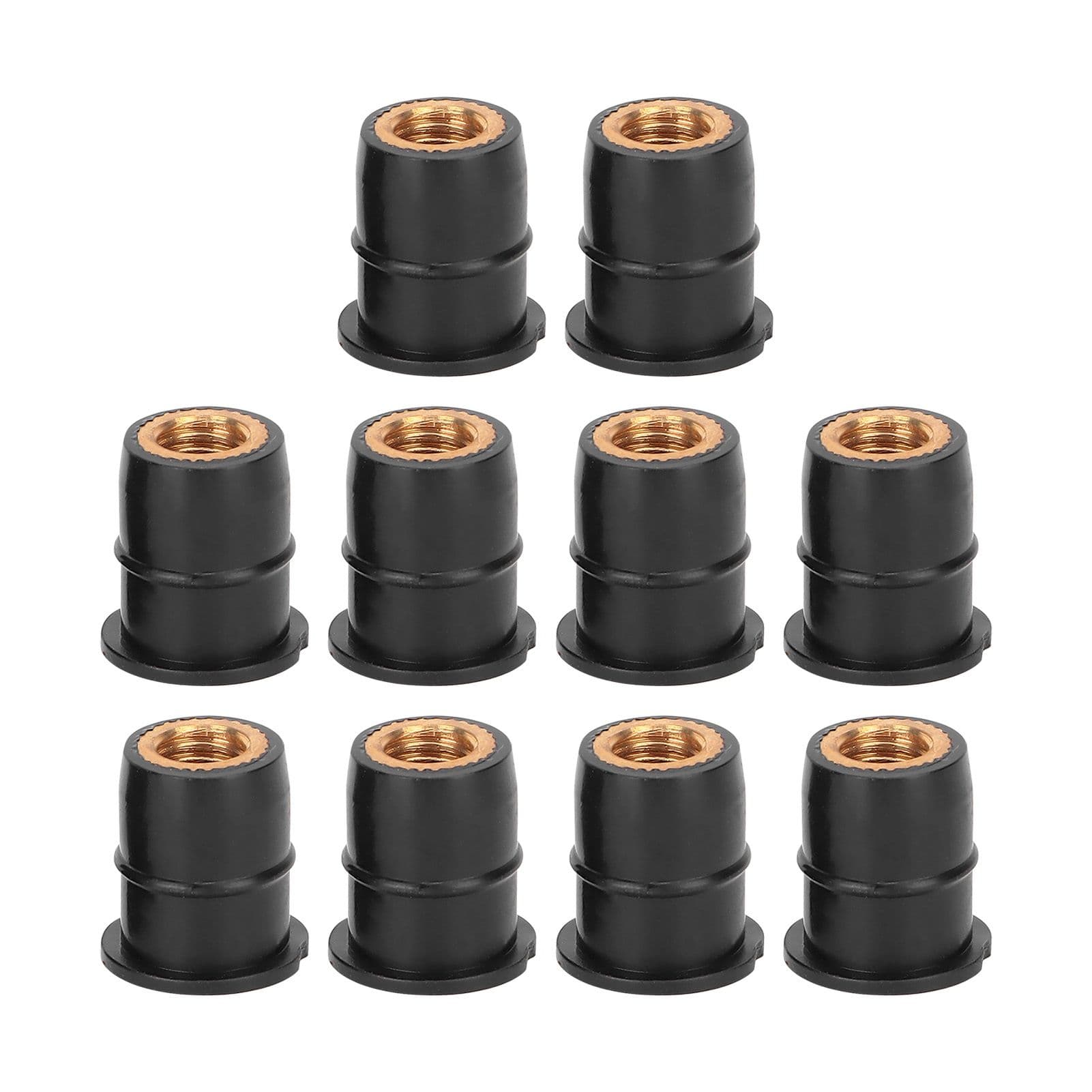 10PCS Well гайка M6x0.8 мм резиновый Captive латунный для мотоциклетный ATV Windscreens Body