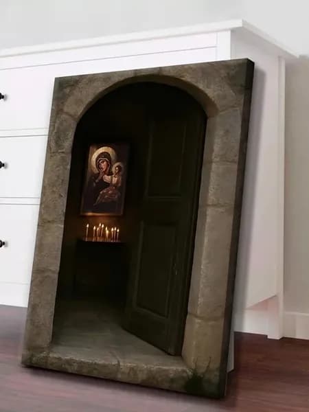 Интерьерная картина на стену 50х70 "Свет иконы"