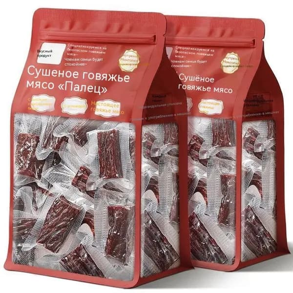 Shredded beef jerky strips