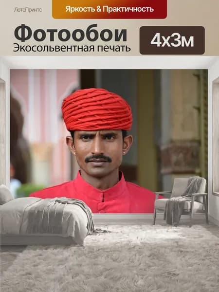 Фотообои "Индия, человек, тюрбан" 4x3м