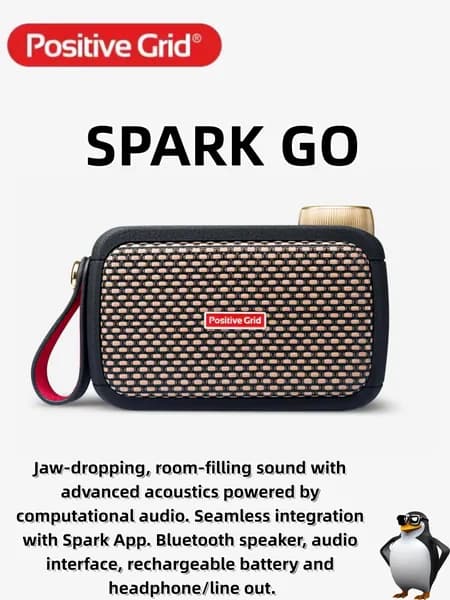 Positive Grid Spark GO портативный гитарный усилитель с AI, 50 000+ тонов и батареей до 8 часов