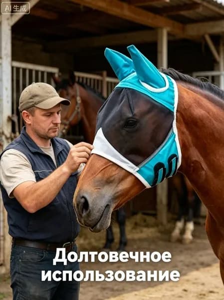 Дыхательная маска для лошадей, противомоскитная муха.