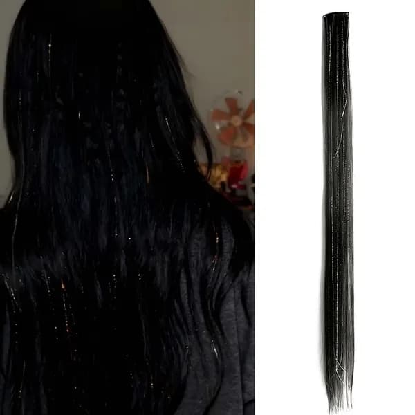 Блестящие пряди на заколках, 1 штук,45cm