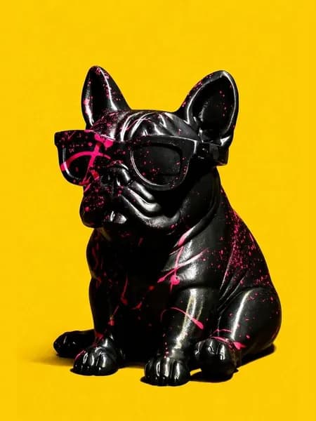 Набор для творчества Французский бульдог: 3D фигурка из PLA пластика + 6 красок, кисточка и блестки. Создай своего волшебного друга! Пиблл