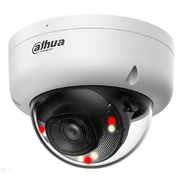 DAHUA Видеонаблюдение DH - IPC - HDBW1439E1P - A - IL - 0280B - S6 Уличная купольная IP - видеокамера 4Мп, 1 3 CMOS, объектив 2.8мм, ИК 30м,LED 30м, IP67 ,IK08, микрофон, металл, пластик