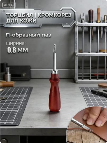 Кромкорез для кожи, фаскорез для кожи 0.8мм/Инструмент кожевника.Кромкорез / Фаскорез / Торцбил