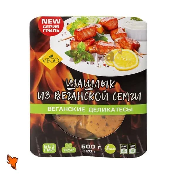 Шашлык в маринаде веганский (веган) из семги (barbecue vegan) VEGO (ВЕГО), 500г