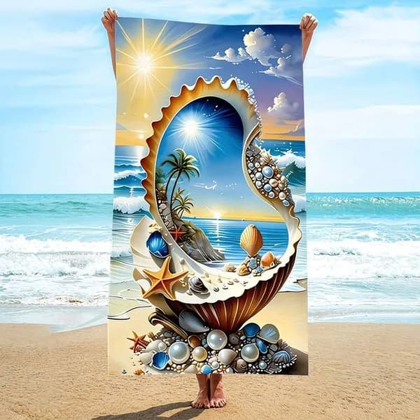 Пляжное полотенце 35x75 см, полиэфирное волокно, оранжевый, 1 шт
