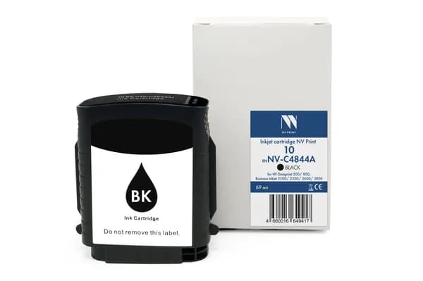 Струйный картридж NV Print 10 (NV-C4844A) Black для HP DesignJet 500/800, Business Inkjet 2200/2300/2600/2800 (69 мл)