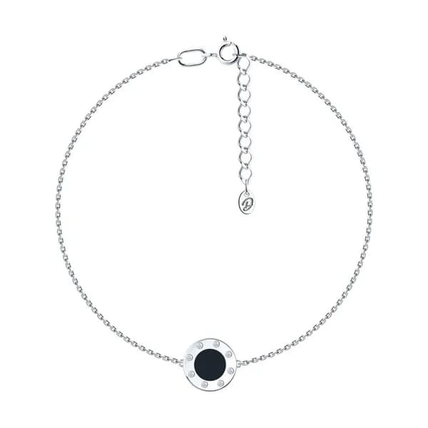 Diamant, Браслет из серебра с фианитами и эмалью, 94-150-02235-1, декоративные, 925 проба