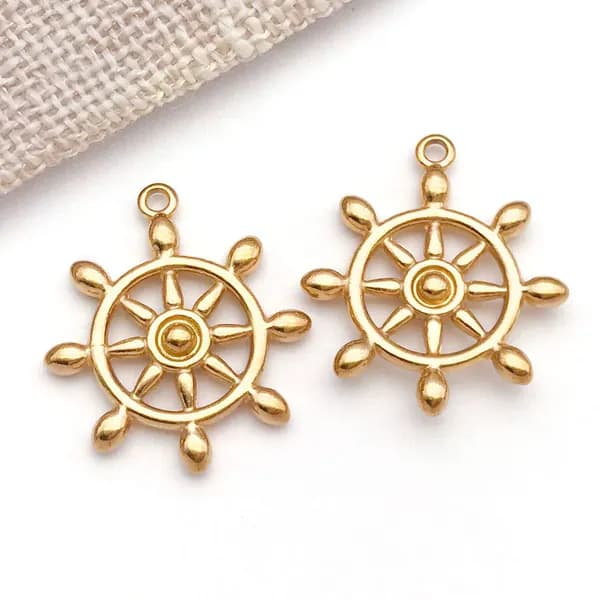 1pcs Золотая морская подвеска из нержавеющей стали