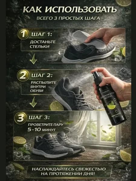 Нейтрализатор запаха для обуви 150 мл