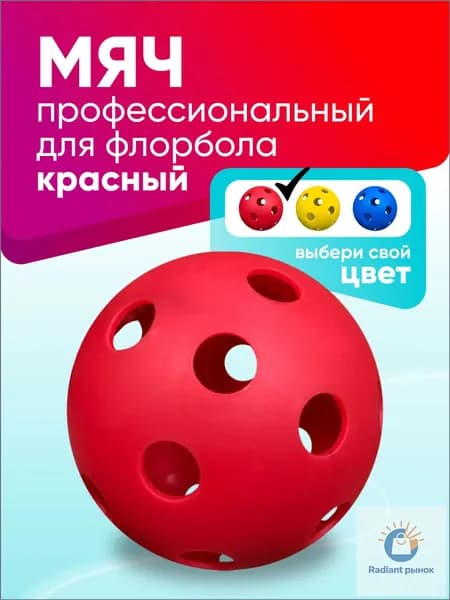 Мяч флорбольный премиум SS, красный
