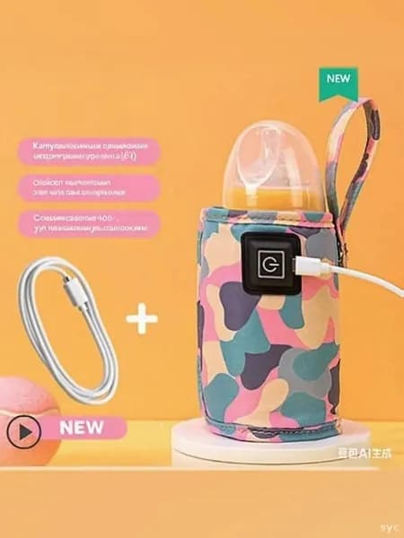 Подогреватель для бутылочки портативный USB. Универсальный чехол нагреватель детского питания и молока