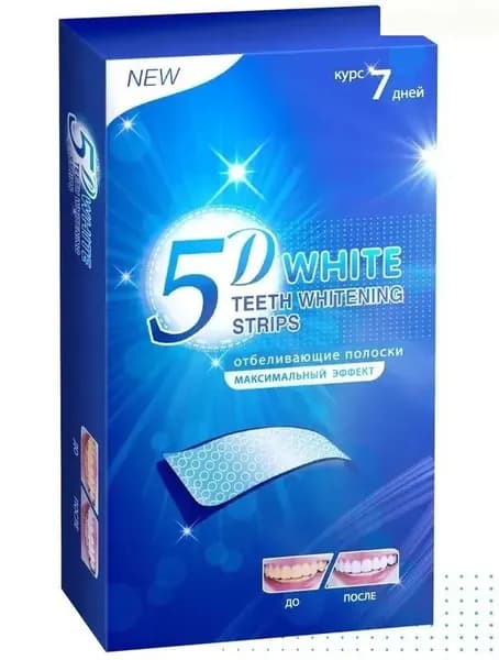 Отбеливающие полоски для зубов ColorCosmo 5D White 7 шт Максимальный эффект