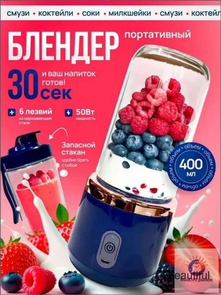 Портативный блендер wang-wen-ru_975850104476, синий