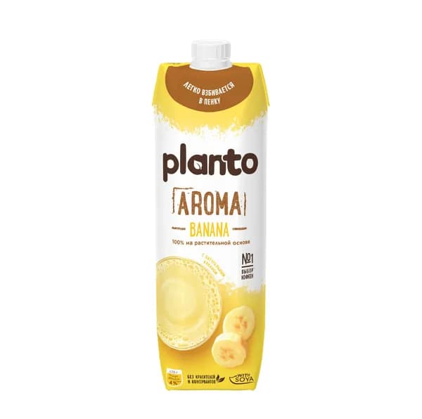 Напиток соевый с бананом Aroma, Planto, 1 л, Россия