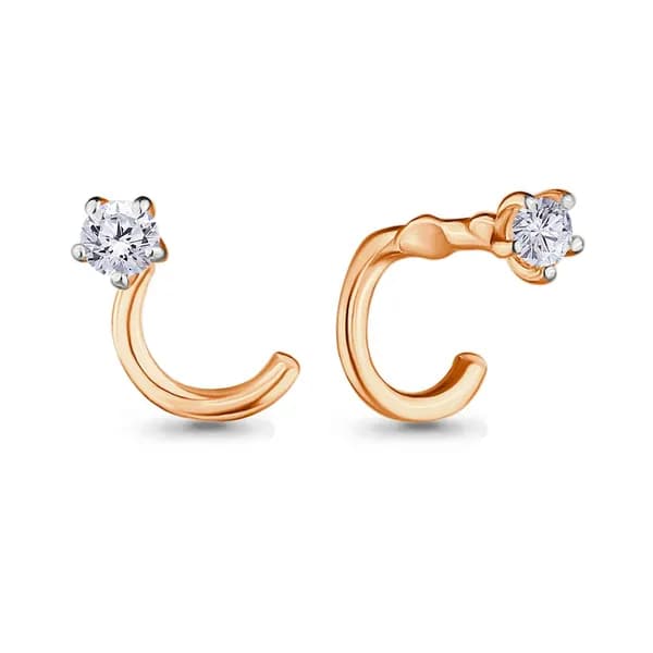 Золотой пирсинг в нос DIAMANT-ONLINE с бриллиантом 585 пробы