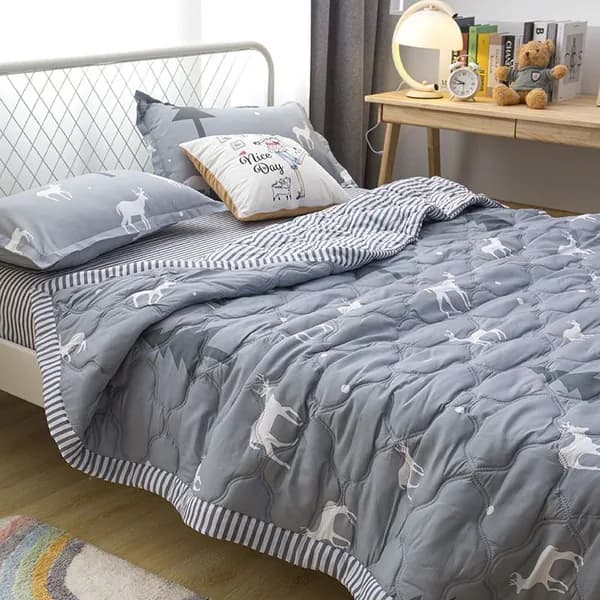 MUJI Одеяло Евро 150x200 см, Всесезонное, Летнее, с наполнителем Ватин, Полиэстер, комплект из 1 шт