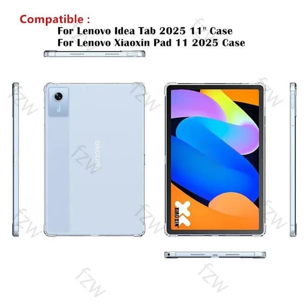 Прозрачный чехол для Lenovo Xiaoxin Pad 11 2025,Совместимость Lenovo Idea Tab 11/K11 Gen2 11 дюйма,TB335FC TB336FU/ZU 11 дюйма с антиударным аэроамбушюром,силиконовая мягкая TPU-оболочка для планшетов