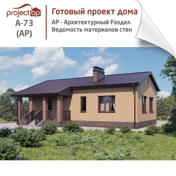 Проект прямоугольного одноэтажного дома