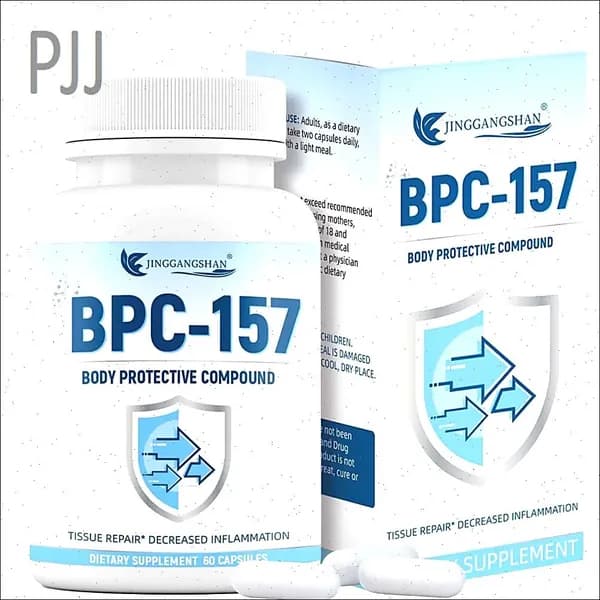 Капсулы с пептидом BPC-157, новым защитным соединением без ГМО, безглютеновой добавкой для восстановления мышц и тренировок, 60 капсул