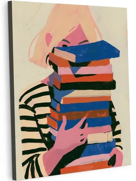 Девушка с кипой книг Алмазная мозаика 40x50