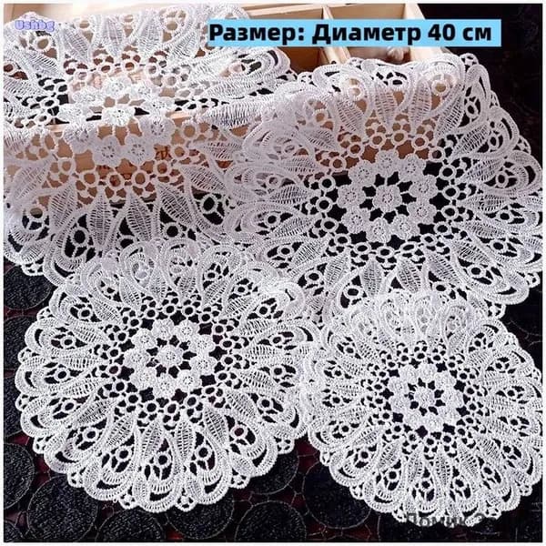 Салфетка сервировочная 40x40 см 1 шт полиэстер белый