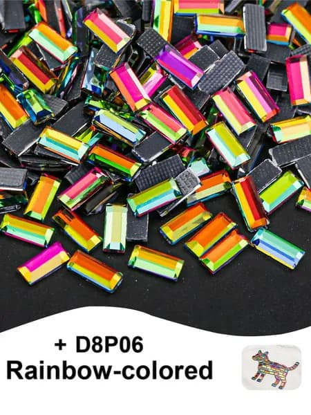 100 штук. 3x7mm Плоские удлиненные стеклянные стразы с термоклеем, подходящие для украшения одежды, обуви и сумок.