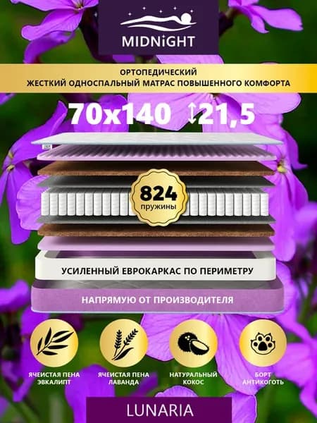 Матрас на кровать 70х140 пружинный