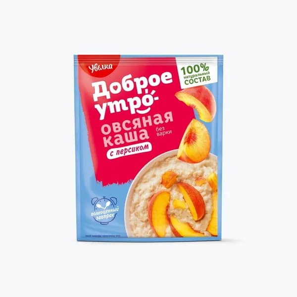 Каша овсяная быстрого приготовления Увелка с персиком, 40 г