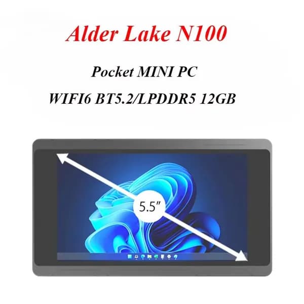 Мини-ПК JX5 Alder Lake N100 (Intel Alder Lake N100, RAM 12 ГБ, SSD 256 ГБ, Intel Graphics, Windows 11 Pro), черный