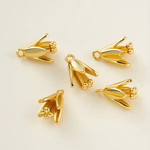 Кулон Подвеска металлическая, сережек, цвет золота 18k, 2 шт.