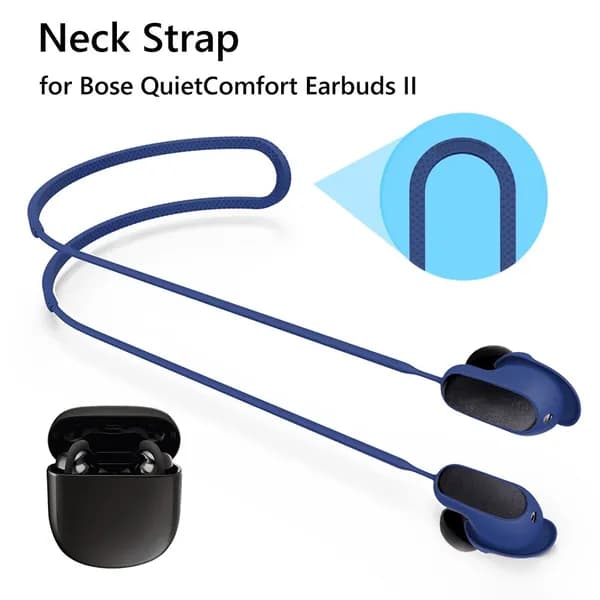 Силиконовый ремешок для Bose QuietComfort Earbuds II, 80 см, синий