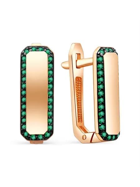 GOLDEN CITY Серьги ювелирные Классические Серебро позолоченное 925 пробы